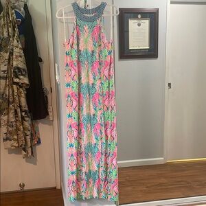 Lilly Pulitzer Pink and Blue Halter Sundress
